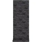Superfresco Vliestapete "Steine/Wand" Steinoptik geprägt Schwarz - 10m x 52cm