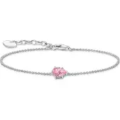 Thomas Sabo Armband mit pinkfarbenem Zirkonia-Tropfen Silber