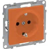 Legrand SEANO Schutzkontakt-Steckdose mit erhöhtem Berührungsschutz, Anschlussdose, Steckklemmen, 16A, 250V, Orange, 765422