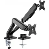 Techly EFB ICA-LCD-462B Schreibtischhalterung für 2 LCD TV LED 17-32”, Klemme, Gasfeder, schwarz ICALCD462B