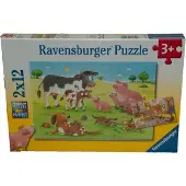 Ravensburger 2 x 12 Teile Kinder Puzzle Glückliche Tierfamilien 07590