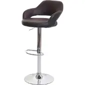 Mendler Barhocker MCW-F16, Barstuhl Tresenhocker Drehhocker, mit Lehne Kunstleder braun-schwarz
