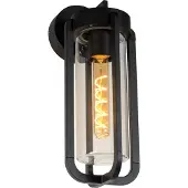 Lucide GARLAND Wandleuchte E27 Schwarz, Transparent IP44 27822/01/30