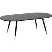 Wohnling Couchtisch 120x60x41,5 cm mit Marmor Optik Schwarz Modern Wohnzimmertisch mit Metall-Gestell Sofatisch Oval Tisch Groß Beistelltisch