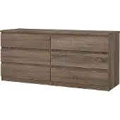 Ebuy24 Naia Kommode 6 Schubladen Trüffel-Nachbildung.