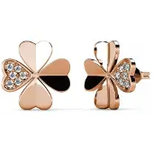 MYC Paris Kleeblatt-Ohrringe - Roségold und Kristall