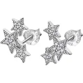 Lotus Silver - Elegant silver earrings with zircons Stars LP3192-4 / 1 (L)
