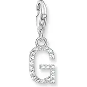 Thomas Sabo Charm-Anhänger Buchstabe G mit Weissen Steinen Silber