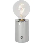 Lucide VIVO – Wiederaufladbare Tischlampe – Akku/Batterie – Ø 8 cm – dimmbare LED – E27 – 1x1 W, 2700 K – Chrom