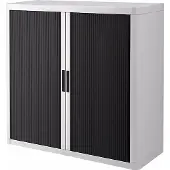 PaperFlow Rollladenschrank easyOffice, 2 Fachböden, Höhe 1040 mm, weiss / schwarz