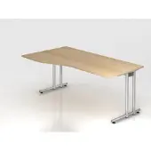Hjh OFFICE PRO NANO 18 S - 180 x 100 Eiche/Silber