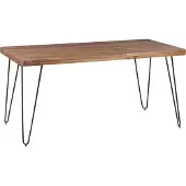 Wohnling Esstisch BAGLI Massivholz Sheesham 120 cm Esszimmer-Tisch Holztisch Metallbeine Küchentisch Landhaus dunkel-braun