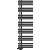 LuxeBath Design Badheizkörper, 500x1600 mm, Anthrazit, Anschlussgarnitur Thermostat Universal Eck- und Durchgangsform, ohne Heizstab