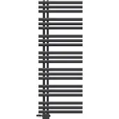 LuxeBath Design Badheizkörper, 600x1600 mm, Anthrazit, Anschlussgarnitur Thermostat Universal Eck- und Durchgangsform, ohne Heizstab