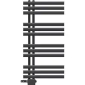 LuxeBath Badheizkörper Iron EM 500x1000mm Anthrazit Seitenanschluss Anschlussgarnitur Thermostat Universal Eck- und Durchgangsform, ohne Heizstab