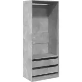 vidaXL Kleiderschrank Betongrau 80x50x200 cm Holzwerkstoff
