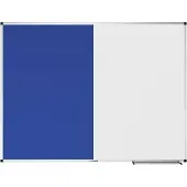 Legamaster Kombiboard UNITE, Pinboard & Whiteboard, B 1200 x T 12,6 x H 900 mm, Markerablage, lackierter Stahl & Filz, weiß & blau