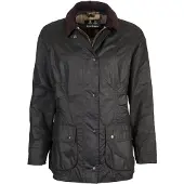 Barbour für Damen. LWX0667 Gewachste Beadnell-Jacke schwarz (M), Lässig, Baumwolle