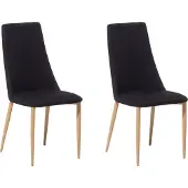 Beliani Esszimmerstuhl 2er Stuhl Schwarz Polsterbezug Klassisch/Elegant