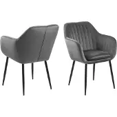 Ebuy24 Emil Esszimmerstuhl dunkelgrau, Metall schwarz.