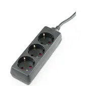 As Schwabe as-Schwabe 3-fach-Steckdosenleiste Schwarz 3m 230V 16A Mehrfachsteckdose IP20