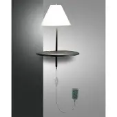 FABAS LUCE Goodnight Wandleuchte aus Metall und mundgeblasenem Glas, anthrazitfarben, 8-W-LED, 3000 K, Schutzklasse 2, Dimmfunktion per Knopfdruck