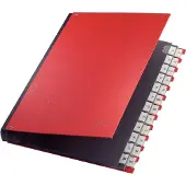 Leitz Pultordner, für DIN A4, alphabetisch, 26 Fächer, Graupappe, rot