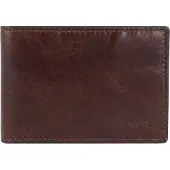 Fossil Leder Geldbörse Derrick Money Clip Bifold Dark Brown braun