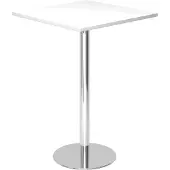 Hjh OFFICE PRO BISTRO H88Q C - System Konferenztisch Weiß 80 x 80 Chrom
