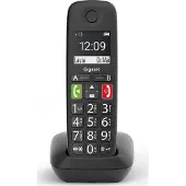 Gigaset E290, Analoges/DECT-Telefon, Kabelloses Mobilteil, Freisprecheinrichtung, 150 Eintragungen, Anrufer-Identifikation, Schwarz
