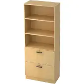 Hjh OFFICE PRO SIGNA G 7300 SG - Ahorn 5 OH Schrank mit Hängeregistratur (abschließbar) Streifengriff Kunststoff