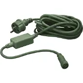 Hellum System Profi Netzkabel IP44 Stecker, wetterfest, Länge 500cm, Kabel grün outdoor