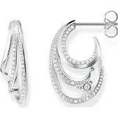 Thomas Sabo Ohrringe Welle mit Weissen Steinen