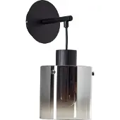 Brilliant Wandleuchte "Simonis", schwarz (schwarz, rauchglas), 1, H: 34cm, 1 Stk., Leuchten, 34 x 15 x 19,6 cm, E27, Metall/Rauchglas, schwarz, Wandleuchte