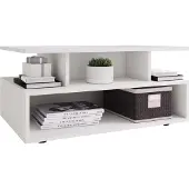 VCM Couchtisch "Holz Sofatisch Couchtisch Wohnzimmertisch Esila", weiß, B:80cm T:50cm, Tische, Couchtisch