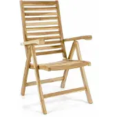 VCM Gartenstuhl Hochlehner Klappstuhl verstellbar Teak VCM Braun