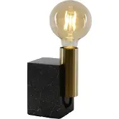 Näve Tischleuchten - Marmortischleuchte "GEMMA" h: 16cm messing, Tischlampe im Retro Style, ausMetall, Kunststoff und Naturmaterialien in messing, 16 cm hoch, Maße 8 x 11 cm, E27-Fassung – Schnurschalter
