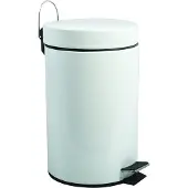 MSV 12 L Treteimer, Edelstahl rostfrei, Weiß, 25 cm, White