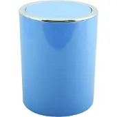 MSV Bad Serie "ASPEN" Design Kosmetikeimer Bad Treteimer Schwingdeckeleimer Abfallbehälter mit Schwingdeckel 6 Liter (ØxH): ca. 18,5 x 26 cm Pastell Blau