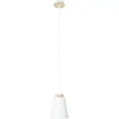 Licht-Erlebnisse Weiße Pendelleuchte Skandinavisches Design Metall Holz E27 Hängelampe Esstisch Küche Wohnzimmer