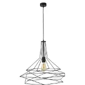 Licht-Erlebnisse Pendelleuchte Metall Schwarz geometrisches Design dekorativ E27 Hängelampe Esstisch Küche SALVIA
