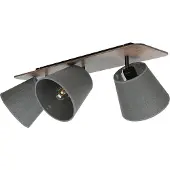 Licht-Erlebnisse Schlafzimmer Leuchte Holzfarben Grau 3-flammig E27 Leuchte mit Stoffschirm moderne Wohnzimmerlampe Retro Design Flur Leuchten Jugendzimmer