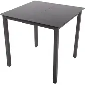 VCM Gartentisch aus Glas und Aluminium | Esstisch | ca. H. 73 x B. 80 x T. 80 cm | Anthrazit | Balkontisch Gartenmöbel