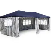VCM Pavillon | Maße ca. 3x6 m | wasserabweisende 110g / m² PE Plane | Partyzelt | Gartenzelt mit Stahlgestell | Festivalzelt | Blau