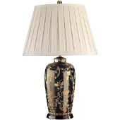 Elstead Lighting Zeitgenössische Schreibtischlampe Schwarze Vögel Porzellan Schwarz Gold 1 Licht E27