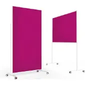 MAGNETOPLAN mobile Moderationstafel VarioPin White, Hoch-/Querformat, 2-seitig nutzbar, B 1000 x H 1800 mm, Filz/Aluminium, pink/weiß
