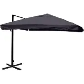 Mendler Gastronomie-Ampelschirm MCW-A96, 3,5x3,5m (Ø4,95m) Polyester/Alu 25kg Flap, anthrazit ohne Ständer