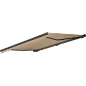 Mendler Elektrische Kassetten-Markise H123, Vollkassette Volant 4,5x3m Polyester Creme, anthrazit