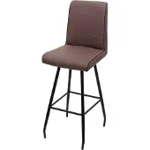 Mendler Barhocker MCW-H72, Barstuhl Tresenhocker, drehbar Auto-Position Fußablage Stahl Stoff/Textil braun