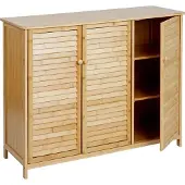 Mendler Sideboard MCW-B18, Schrank Kommode Highboard, 3 Türen Bambus 81x97x34cm